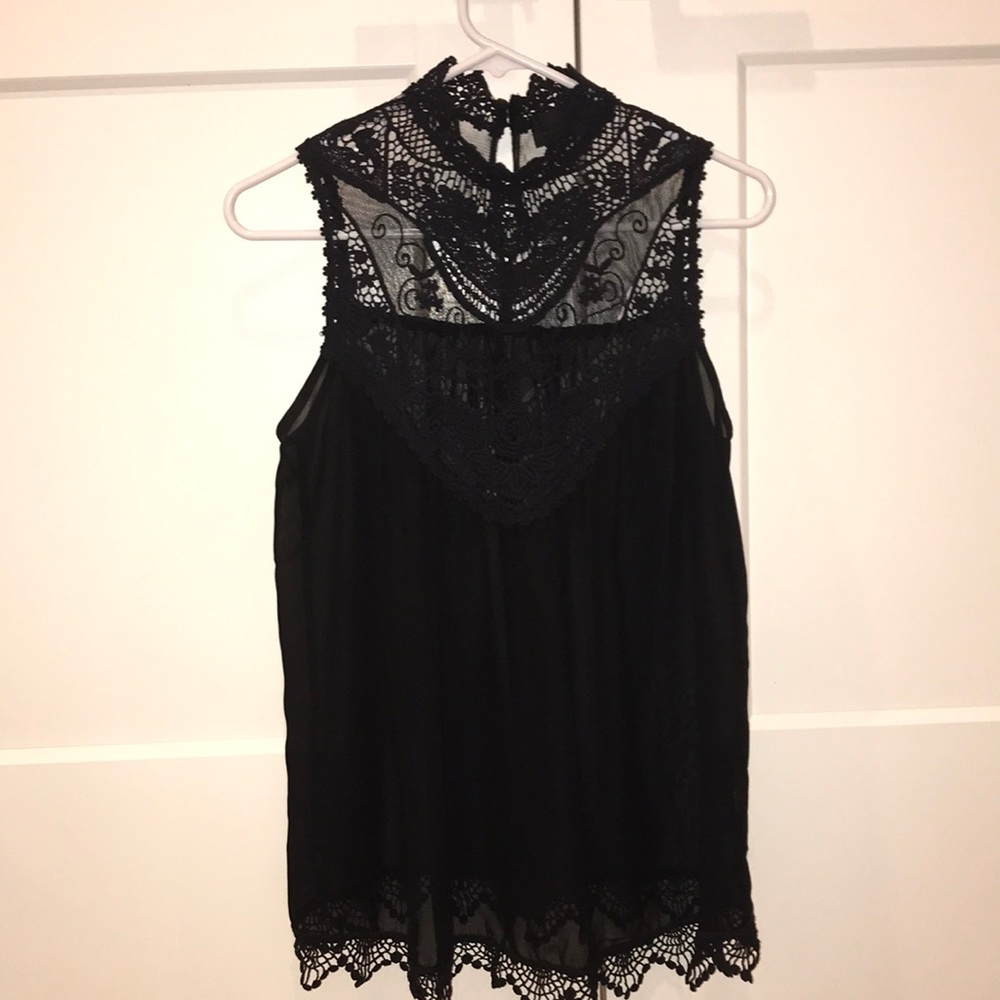 Lace black tank top